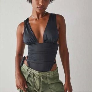 NWT Free‎ People x We are HAH Cut to the Chase Swimsuit / Black Bodysuit Small